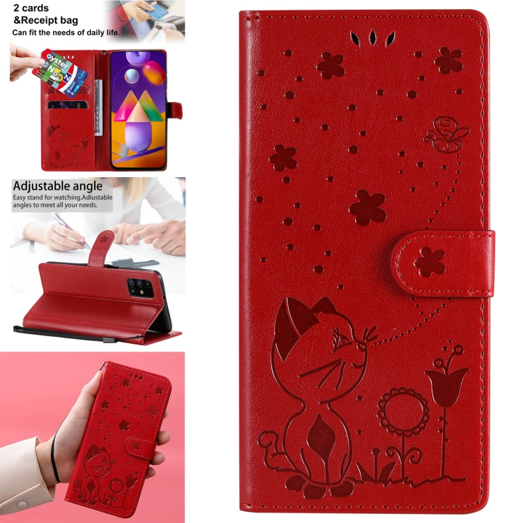Cat Bee Embossing Pattern Shockproof Horizontal Flip Leather Case with Holder & Card Slots & Wallet, For Samsung Galaxy J2 Pro(2018), For Samsung Galaxy M01, For Samsung Galaxy M31s, For Samsung Galaxy M51