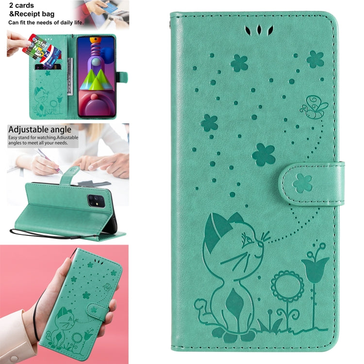 Cat Bee Embossing Pattern Shockproof Horizontal Flip Leather Case with Holder & Card Slots & Wallet, For Samsung Galaxy J2 Pro(2018), For Samsung Galaxy M01, For Samsung Galaxy M31s, For Samsung Galaxy M51