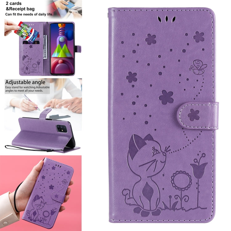 Cat Bee Embossing Pattern Shockproof Horizontal Flip Leather Case with Holder & Card Slots & Wallet, For Samsung Galaxy J2 Pro(2018), For Samsung Galaxy M01, For Samsung Galaxy M31s, For Samsung Galaxy M51