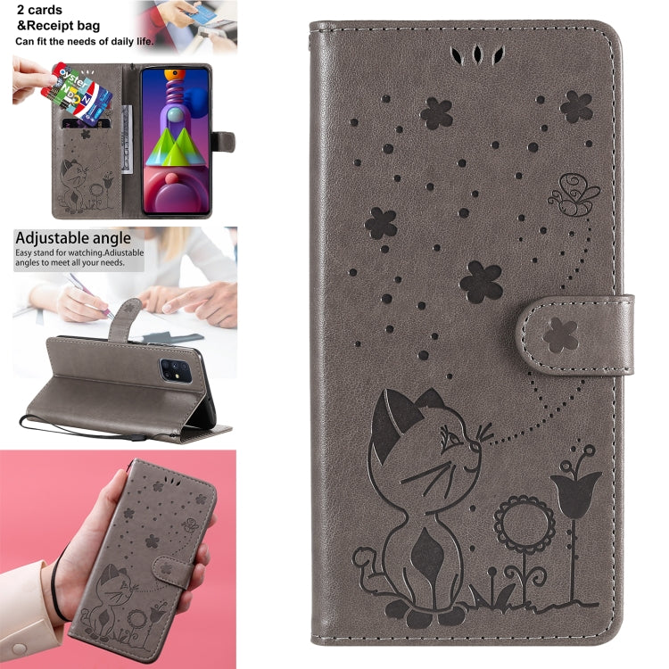 Cat Bee Embossing Pattern Shockproof Horizontal Flip Leather Case with Holder & Card Slots & Wallet, For Samsung Galaxy J2 Pro(2018), For Samsung Galaxy M01, For Samsung Galaxy M31s, For Samsung Galaxy M51