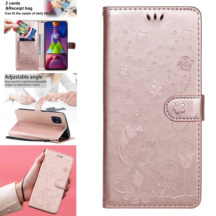 Cat Bee Embossing Pattern Shockproof Horizontal Flip Leather Case with Holder & Card Slots & Wallet, For Samsung Galaxy J2 Pro(2018), For Samsung Galaxy M01, For Samsung Galaxy M31s, For Samsung Galaxy M51