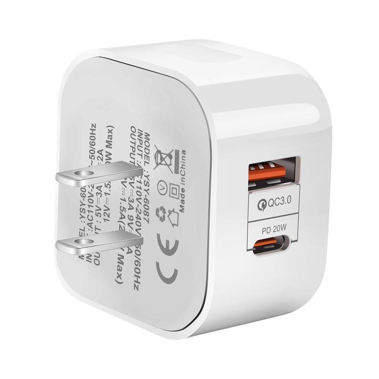 Chargeur de voyage 20 W PD + QC 3.0, double port, adaptateur secteur, prises US, UE et UK