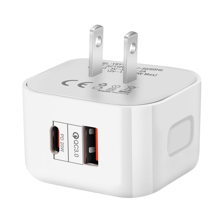 20W PD + QC 3.0 Dual Ports Travel Charger Power Adapter,, US Plug, EU Plug, UK Plug
