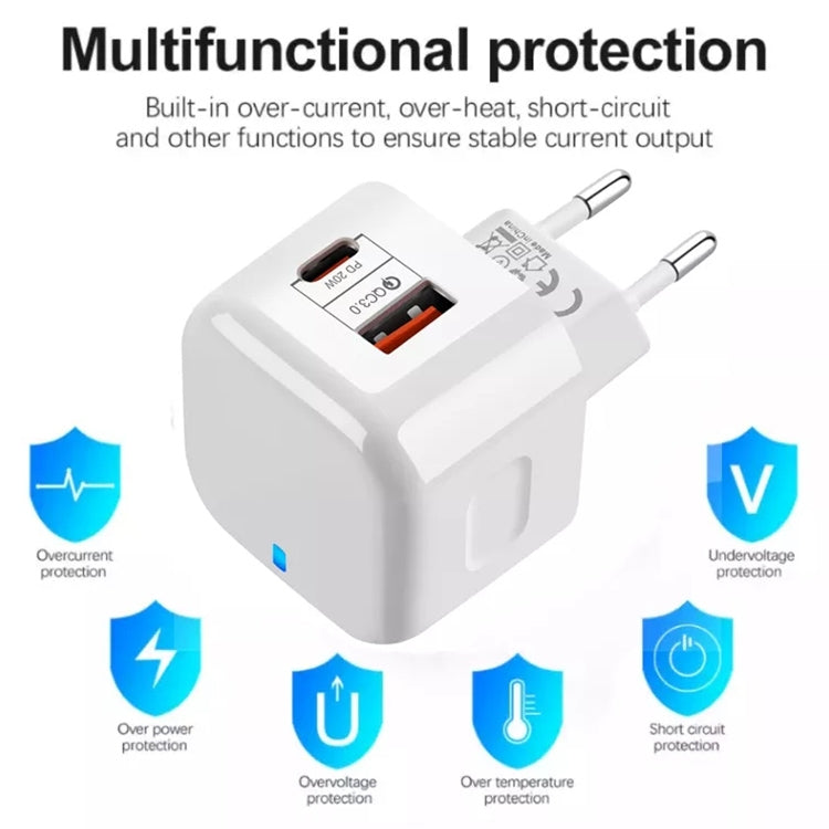 Chargeur de voyage 20 W PD + QC 3.0, double port, adaptateur secteur, prises US, UE et UK