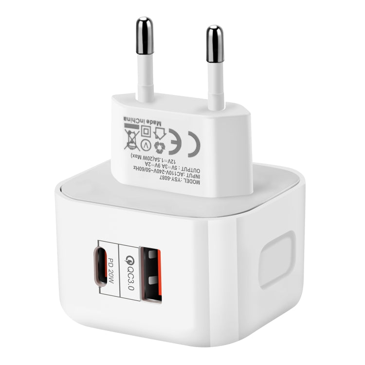 20W PD + QC 3.0 Dual Ports Travel Charger Power Adapter,, US Plug, EU Plug, UK Plug