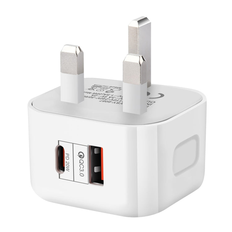 Chargeur de voyage 20 W PD + QC 3.0, double port, adaptateur secteur, prises US, UE et UK