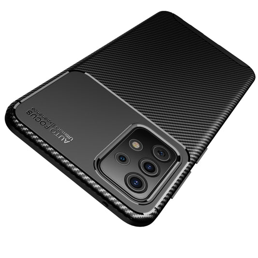 Samsung Galaxy A72 5G case with textured carbon fiber exterior and reinforced edges