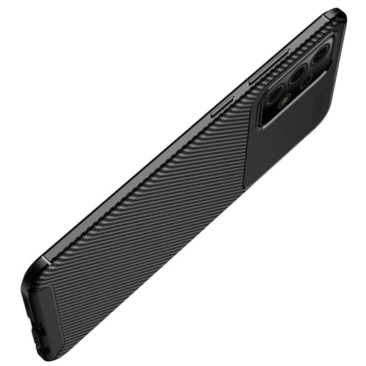 Carbon fiber TPU case protecting Galaxy A52 5G from drops and daily wear damage