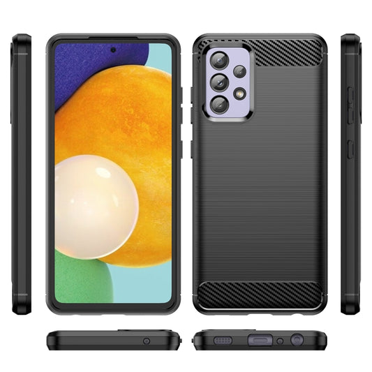 Galaxy A52 5G case featuring textured carbon fiber pattern and durable TPU material