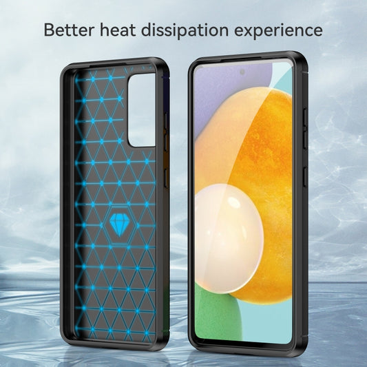 Premium brushed texture carbon fiber protective case compatible with Galaxy A72 5G