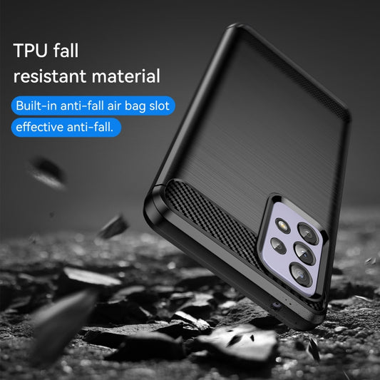 Close-up of brushed carbon fiber TPU case texture for Samsung Galaxy A52 5G protection