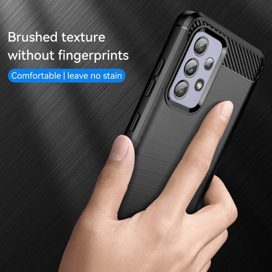 Galaxy A72 5G carbon fiber TPU case back design with brushed finish detail
