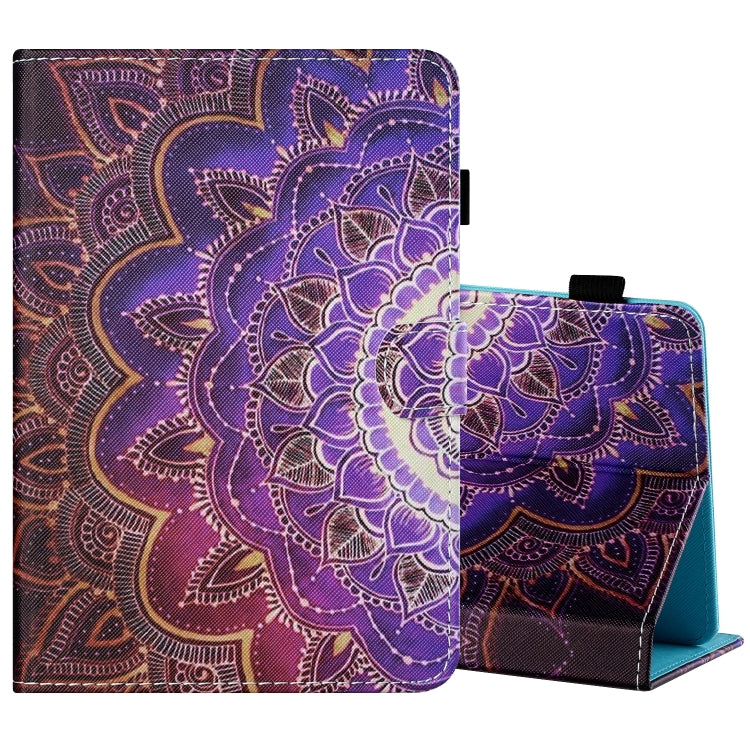 Sewing Thread Horizontal Painted Flat Leather Case with Pen Cover & Anti Skid Strip & Card Slot & Holder, For 7 inch Tablet PC Universal, For 8 inch Tablet PC Universal