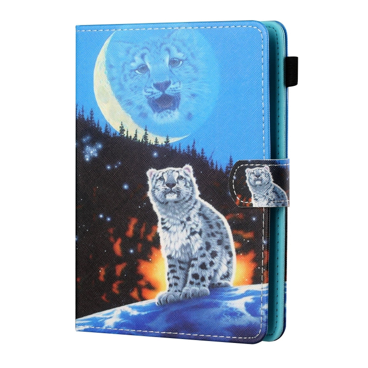 Sewing Thread Horizontal Painted Flat Leather Case with Pen Cover & Anti Skid Strip & Card Slot & Holder, For 10 inch Tablet PC Universal, For Huawei MediaPad T5 10 inch