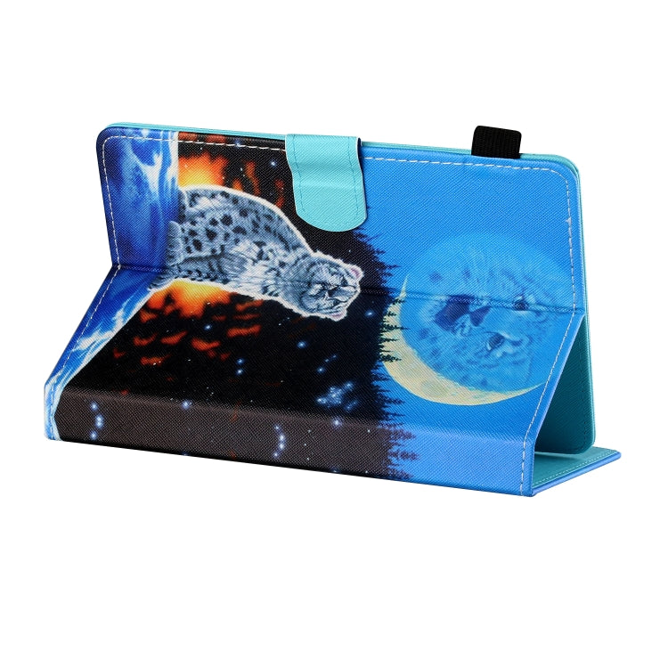 Sewing Thread Horizontal Painted Flat Leather Case with Pen Cover & Anti Skid Strip & Card Slot & Holder, For 10 inch Tablet PC Universal, For Huawei MediaPad T5 10 inch