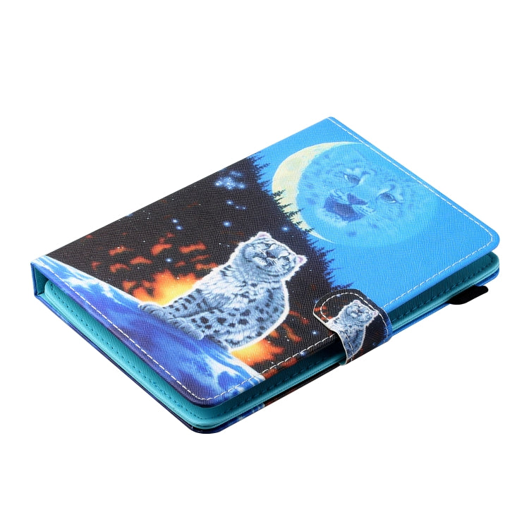 Sewing Thread Horizontal Painted Flat Leather Case with Pen Cover & Anti Skid Strip & Card Slot & Holder, For 10 inch Tablet PC Universal, For Huawei MediaPad T5 10 inch