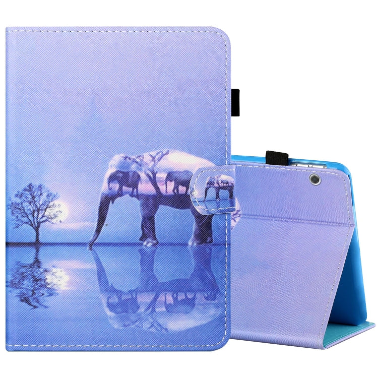 Sewing Thread Horizontal Painted Flat Leather Case with Pen Cover & Anti Skid Strip & Card Slot & Holder, For 10 inch Tablet PC Universal, For Huawei MediaPad T5 10 inch