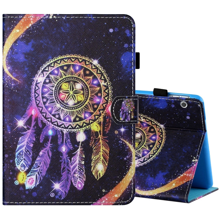 Sewing Thread Horizontal Painted Flat Leather Case with Pen Cover & Anti Skid Strip & Card Slot & Holder, For 10 inch Tablet PC Universal, For Huawei MediaPad T5 10 inch