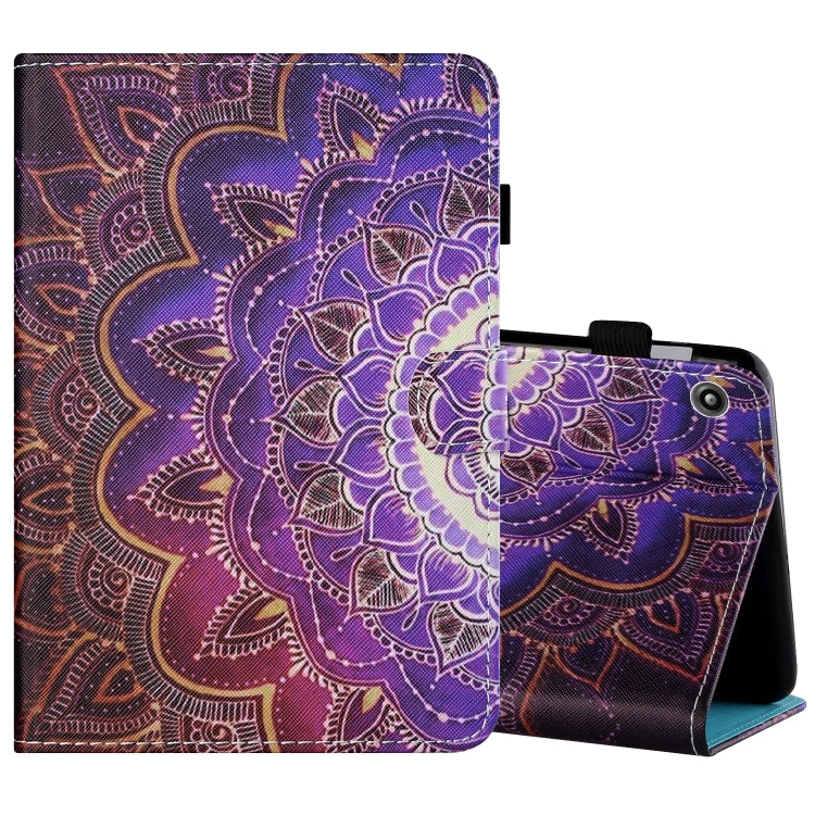 Sewing Thread Horizontal Painted Flat Leather Case with Pen Cover & Anti Skid Strip & Card Slot & Holder, For Amazon Kindle Fire 7 2019 / 2017 / 2015, For Samsung Galaxy Tab A 10.1 (2019) T510 / T515