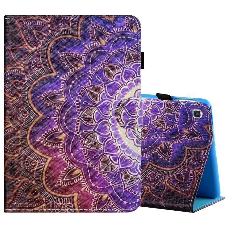 Sewing Thread Horizontal Painted Flat Leather Case with Pen Cover & Anti Skid Strip & Card Slot & Holder, For Amazon Kindle Fire 7 2019 / 2017 / 2015, For Samsung Galaxy Tab A 10.1 (2019) T510 / T515
