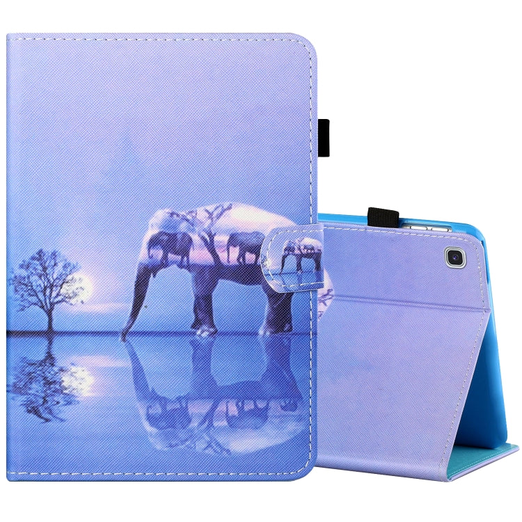 Sewing Thread Horizontal Painted Flat Leather Case with Pen Cover & Anti Skid Strip & Card Slot & Holder, For Amazon Kindle Fire 7 2019 / 2017 / 2015, For Samsung Galaxy Tab A 10.1 (2019) T510 / T515