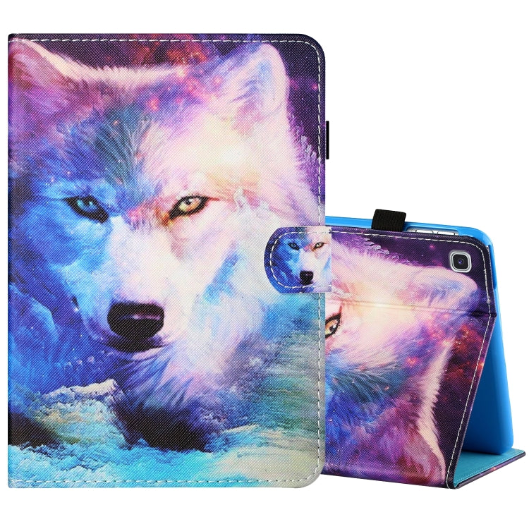 Sewing Thread Horizontal Painted Flat Leather Case with Pen Cover & Anti Skid Strip & Card Slot & Holder, For Amazon Kindle Fire 7 2019 / 2017 / 2015, For Samsung Galaxy Tab A 10.1 (2019) T510 / T515