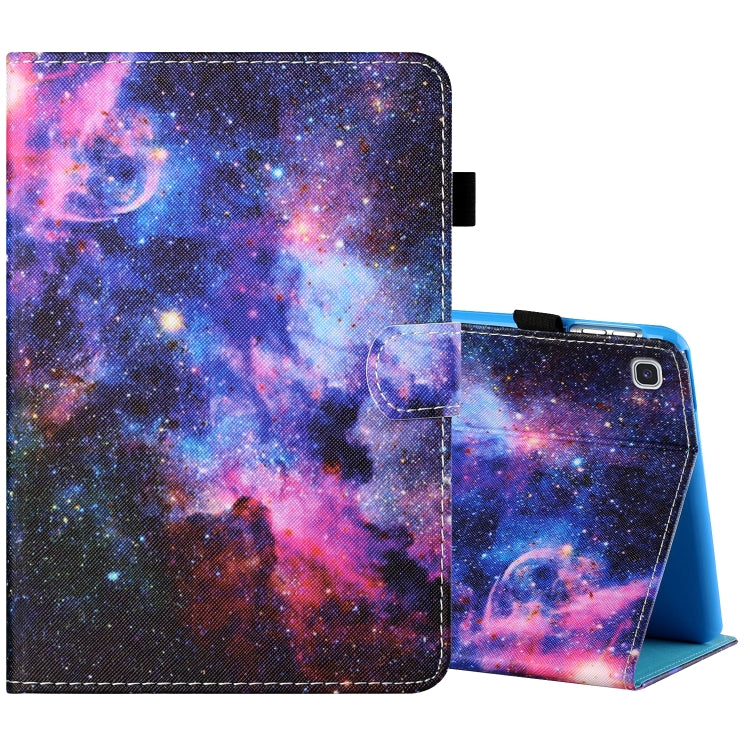 Sewing Thread Horizontal Painted Flat Leather Case with Pen Cover & Anti Skid Strip & Card Slot & Holder, For Amazon Kindle Fire 7 2019 / 2017 / 2015, For Samsung Galaxy Tab A 10.1 (2019) T510 / T515