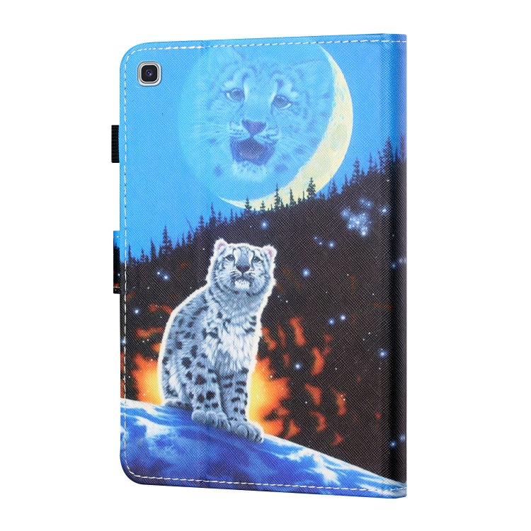 Sewing Thread Horizontal Painted Flat Leather Case with Pen Cover & Anti Skid Strip & Card Slot & Holder, For Samsung Galaxy Tab A 8.0 (2019) T290 / T295