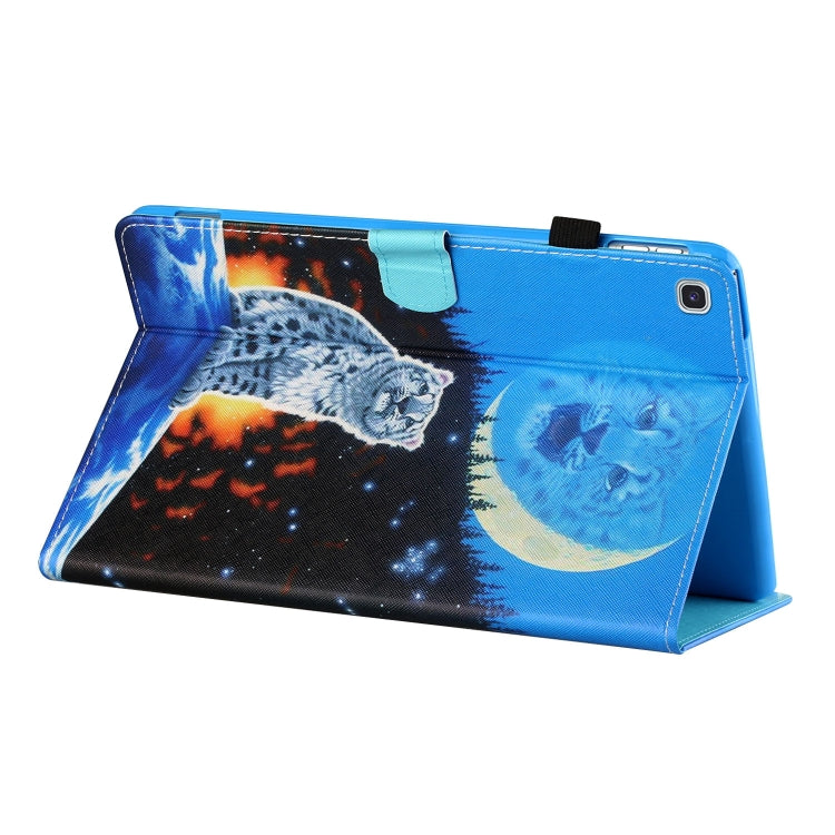 Sewing Thread Horizontal Painted Flat Leather Case with Pen Cover & Anti Skid Strip & Card Slot & Holder, For Samsung Galaxy Tab A 8.0 (2019) T290 / T295