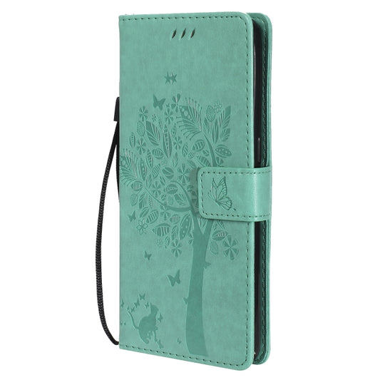 Pressed printing design featuring trees and cats on protective wallet case