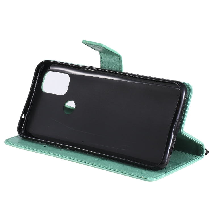 Tree & Cat Pattern Pressed Printing Horizontal Flip PU Leather Case with Holder & Card Slots & Wallet & Lanyard, For OnePlus Nord N10 5G, For OnePlus Nord N100