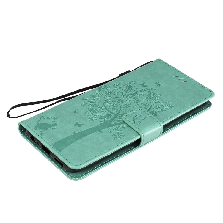 Tree & Cat Pattern Pressed Printing Horizontal Flip PU Leather Case with Holder & Card Slots & Wallet & Lanyard, For OPPO A53(2020) / A32, For Nokia 2.4