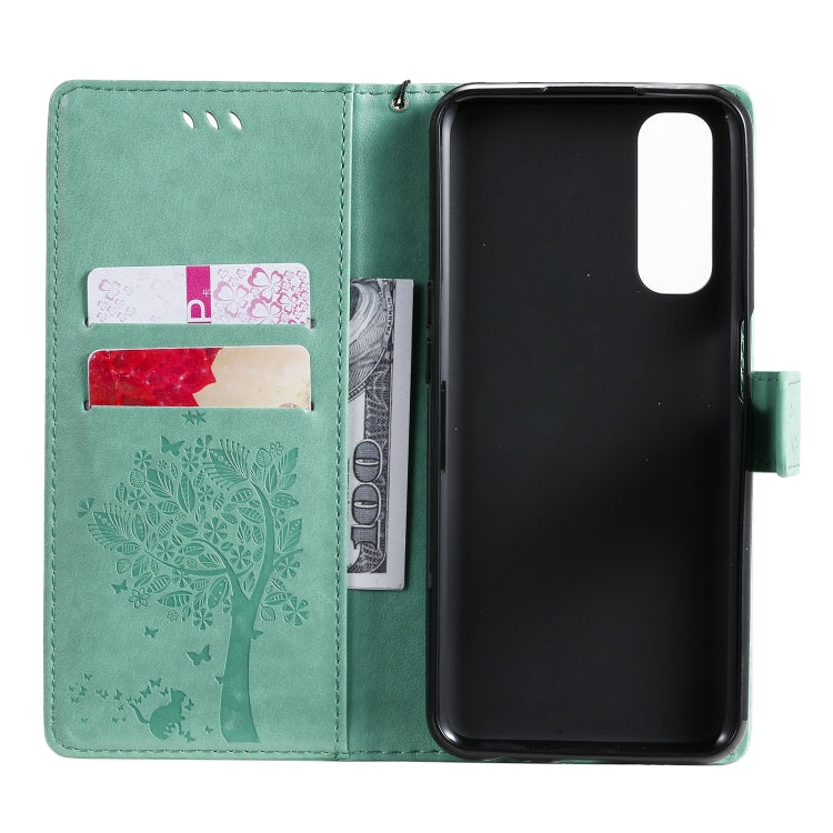 Tree Cat Pattern PU Leather Flip Case Xiaomi Mi 10T Lite 5G OPPO Realme 7