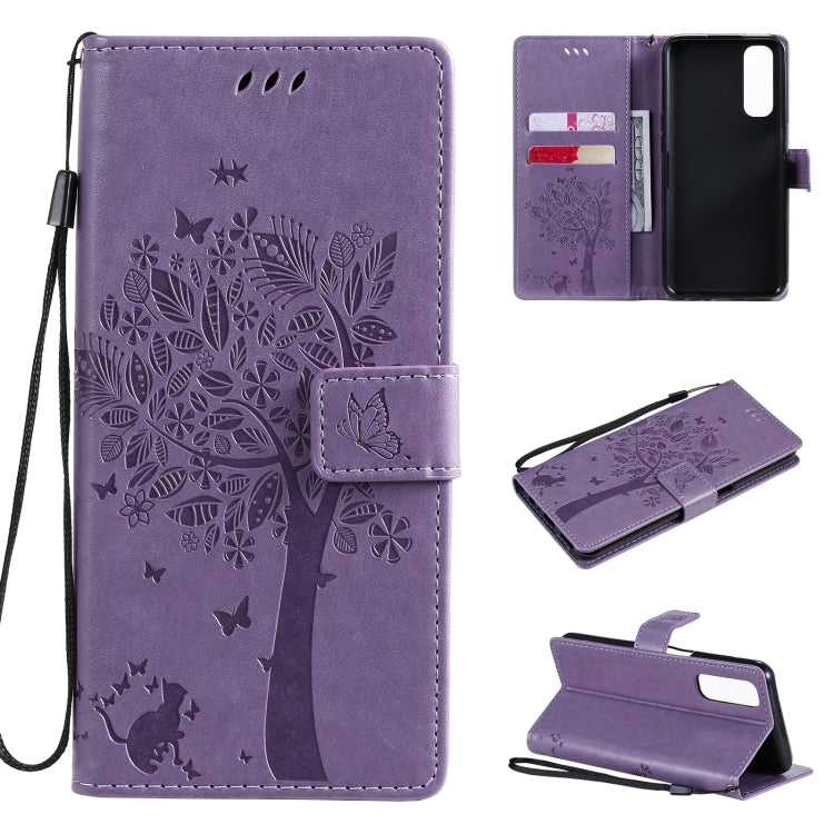 Tree Cat Pattern PU Leather Flip Case Xiaomi Mi 10T Lite 5G OPPO Realme 7