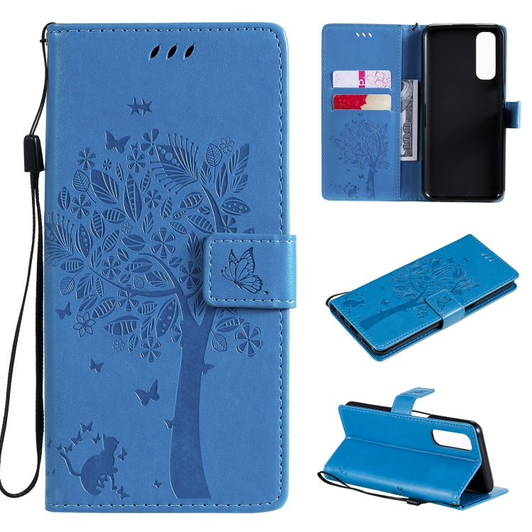 Tree Cat Pattern PU Leather Flip Case Xiaomi Mi 10T Lite 5G OPPO Realme 7