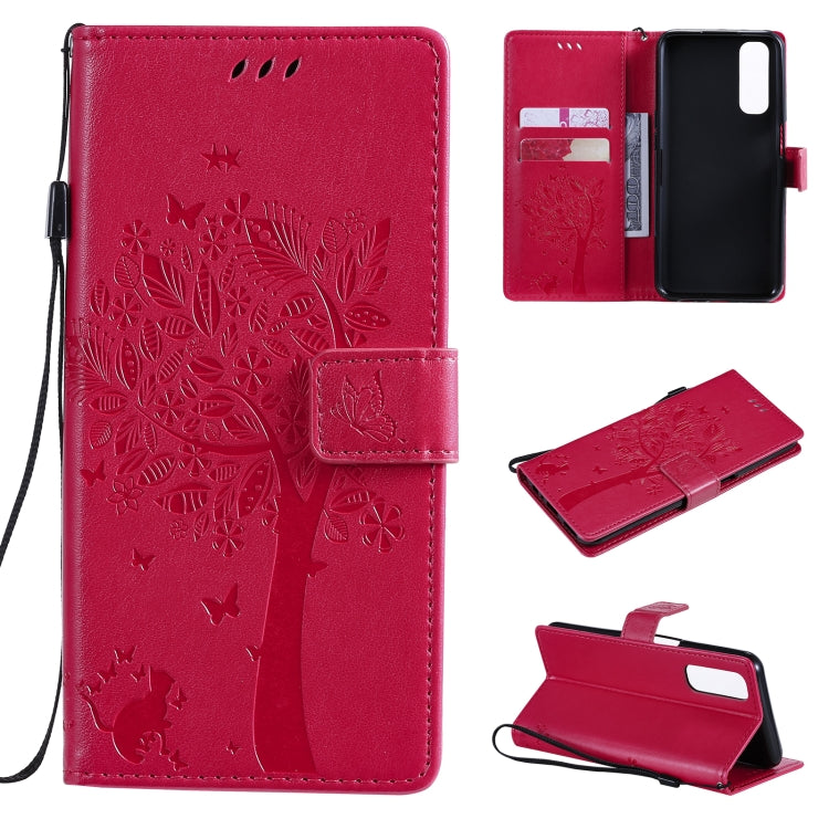 Tree Cat Pattern PU Leather Flip Case Xiaomi Mi 10T Lite 5G OPPO Realme 7