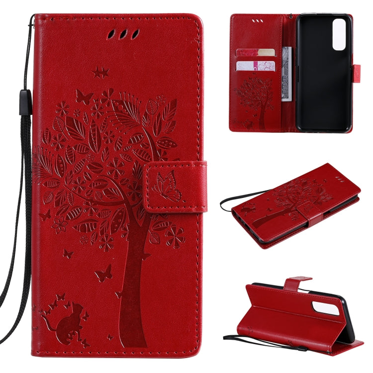 Tree Cat Pattern PU Leather Flip Case Xiaomi Mi 10T Lite 5G OPPO Realme 7