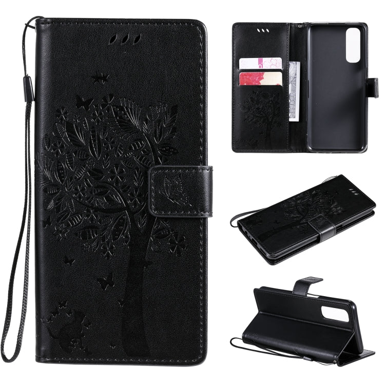 Tree Cat Pattern PU Leather Flip Case Xiaomi Mi 10T Lite 5G OPPO Realme 7