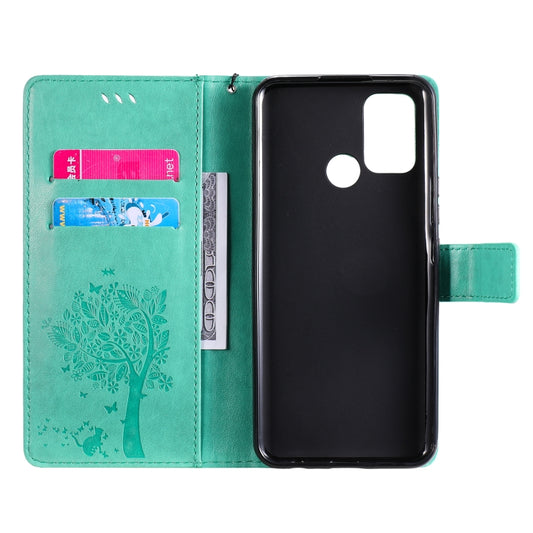 Tree cat pattern case front view showing card slot storage compartments