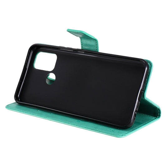 Open leather case displaying interior card slots and cash pocket layout