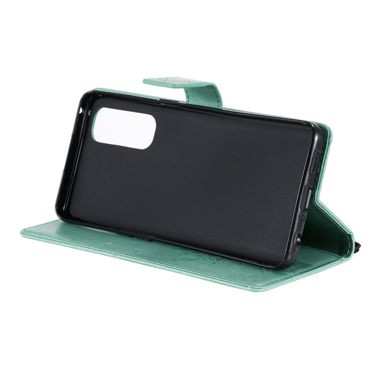 Tree & Cat Pattern Pressed Printing Horizontal Flip PU Leather Case with Holder & Card Slots & Wallet & Lanyard, For OPPO Reno4 Pro 4G, For OnePlus 8T