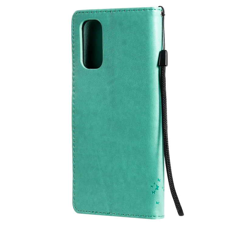 Tree & Cat Pattern Pressed Printing Horizontal Flip PU Leather Case with Holder & Card Slots & Wallet & Lanyard, For OPPO Reno4