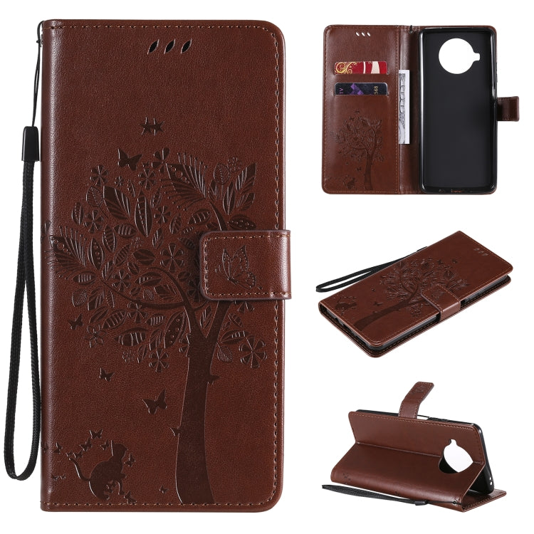 Tree Cat Pattern PU Leather Flip Case Xiaomi Mi 10T Lite 5G OPPO Realme 7