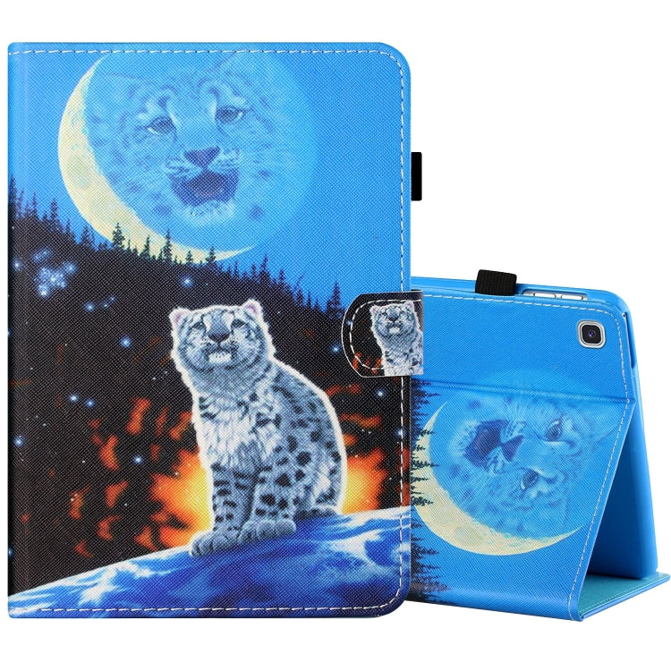 Sewing Thread Horizontal Painted Flat Leather Case with Pen Cover & Anti Skid Strip & Card Slot & Holder & Sleep / Wake-up Function, For Samsung Galaxy Tab S6 Lite SM-P610 / 615, For Amazon Kindle Fire HD8 2020