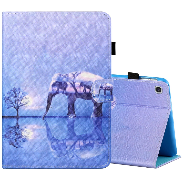 Sewing Thread Horizontal Painted Flat Leather Case with Pen Cover & Anti Skid Strip & Card Slot & Holder & Sleep / Wake-up Function, For Samsung Galaxy Tab S6 Lite SM-P610 / 615, For Amazon Kindle Fire HD8 2020
