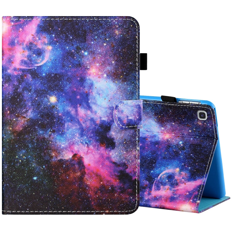Sewing Thread Horizontal Painted Flat Leather Case with Pen Cover & Anti Skid Strip & Card Slot & Holder & Sleep / Wake-up Function, For Samsung Galaxy Tab S6 Lite SM-P610 / 615, For Amazon Kindle Fire HD8 2020