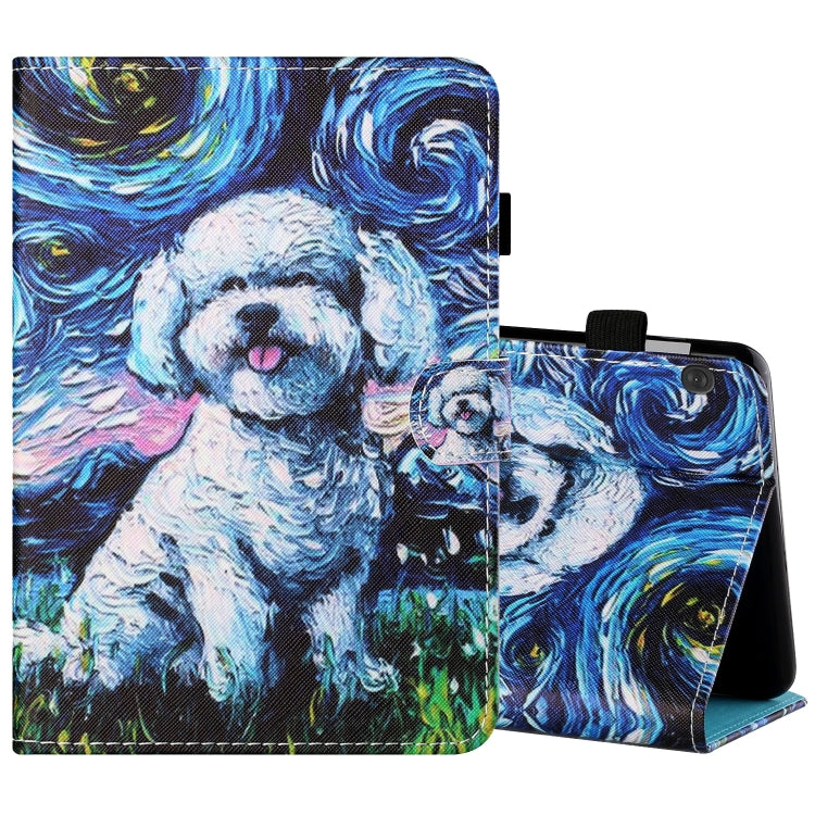 Sewing Thread Horizontal Painted Flat Leather Case with Pen Cover & Anti Skid Strip & Card Slot & Holder & Sleep / Wake-up Function, For Samsung Galaxy Tab A7 2020 T500 / T505, For Lenovo Tab M10 X605F / X505