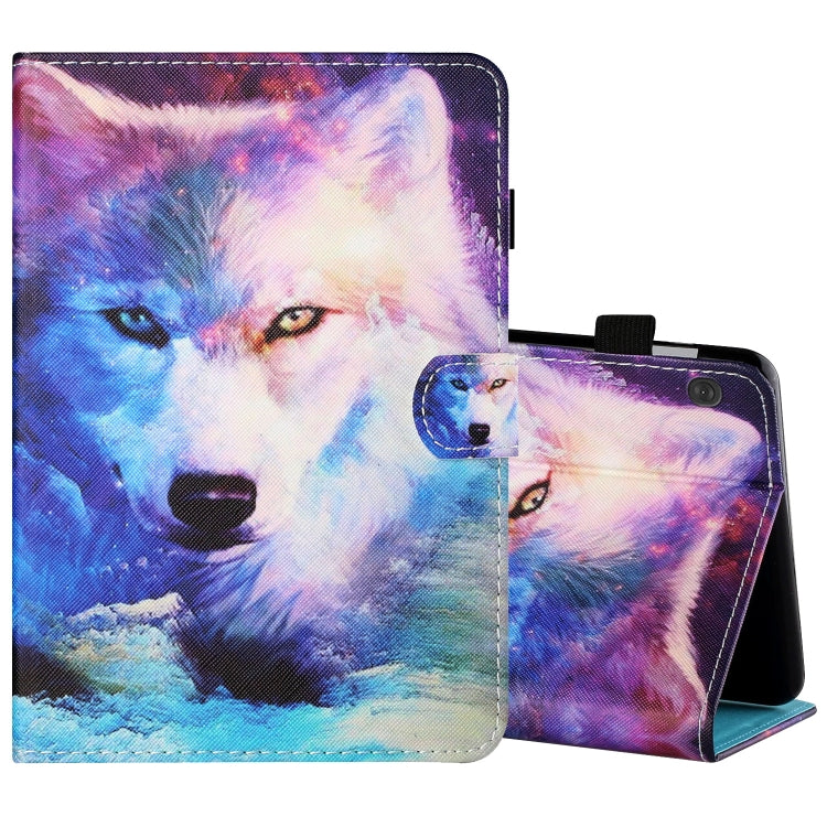 Sewing Thread Horizontal Painted Flat Leather Case with Pen Cover & Anti Skid Strip & Card Slot & Holder & Sleep / Wake-up Function, For Samsung Galaxy Tab A7 2020 T500 / T505, For Lenovo Tab M10 X605F / X505
