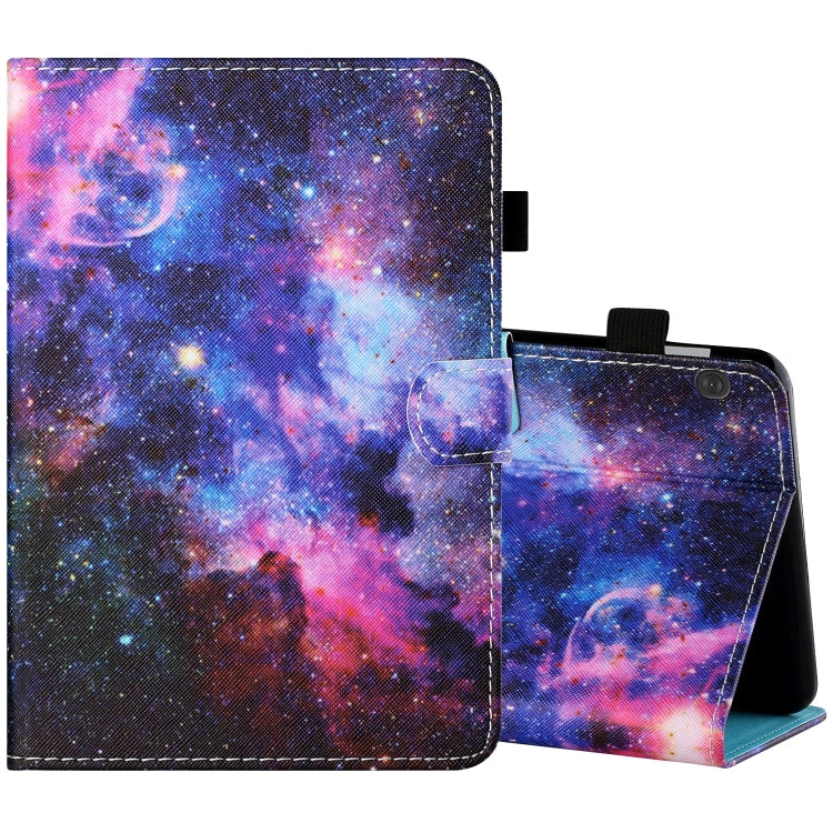 Sewing Thread Horizontal Painted Flat Leather Case with Pen Cover & Anti Skid Strip & Card Slot & Holder & Sleep / Wake-up Function, For Samsung Galaxy Tab A7 2020 T500 / T505, For Lenovo Tab M10 X605F / X505