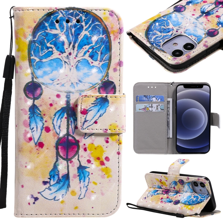 3D Painting Horizontal Flip Leather Case with Holder & Card Slot & Lanyard, For iPhone 12 mini, For iPhone 12 / 12 Pro, For iPhone 12 Pro Max